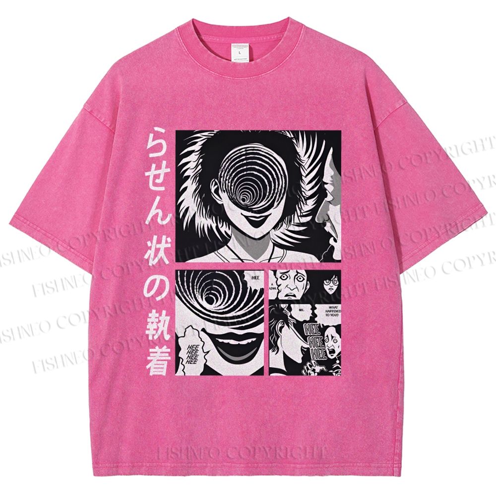 Unisex Uzumaki Junji Ito Printed Washed Tee