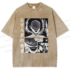 Unisex Uzumaki Junji Ito Printed Washed Tee