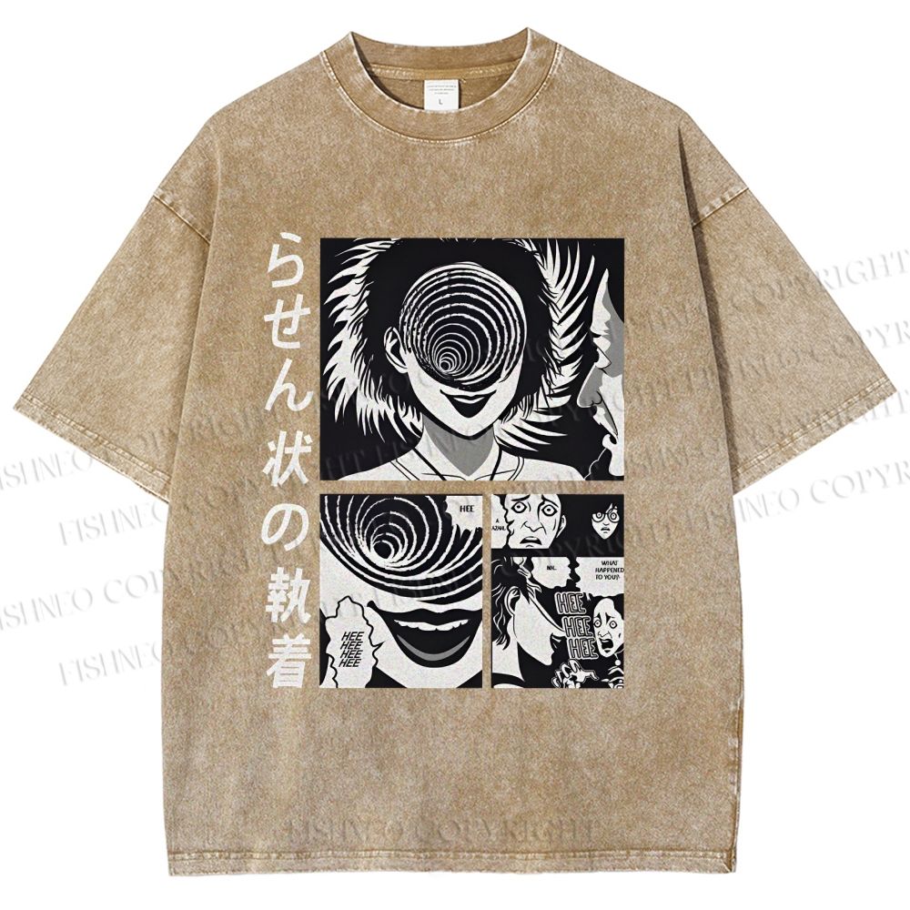Unisex Uzumaki Junji Ito Printed Washed Tee