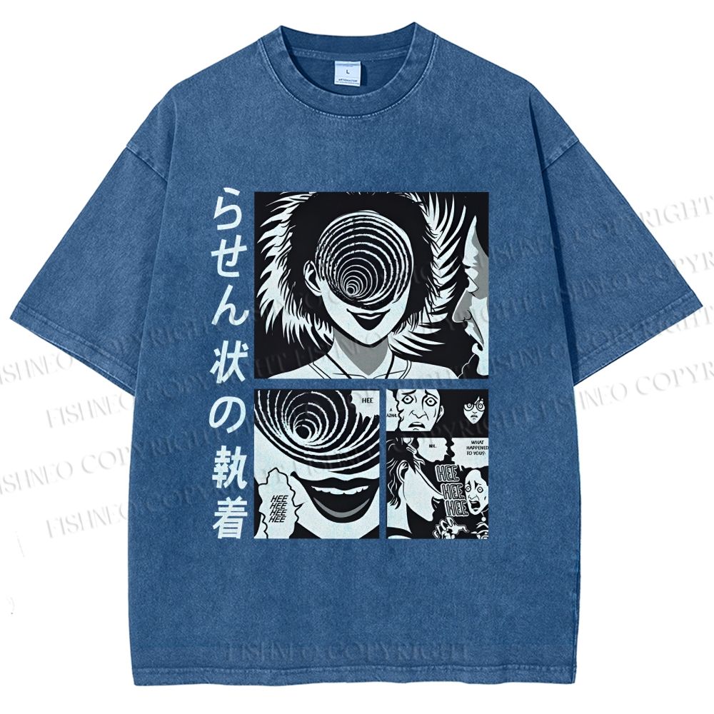Unisex Uzumaki Junji Ito Printed Washed Tee