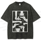Unisex Geometric Dachshund Dog Printed Washed Tee