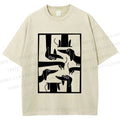 Unisex Geometric Dachshund Dog Printed Washed Tee