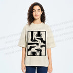 Unisex Geometric Dachshund Dog Printed Washed Tee