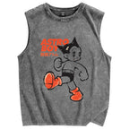 Unisex Vintage Astro Boy Printed Washed Tank Top