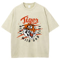 Unisex Tiger Printed Washed Tee