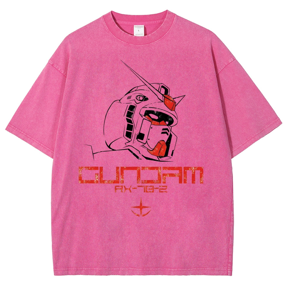 Unisex Gundam Printed Washed Tee