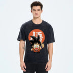 Unisex Goku Printed Washed Tee