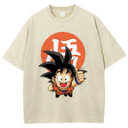 Unisex Goku Printed Washed Tee