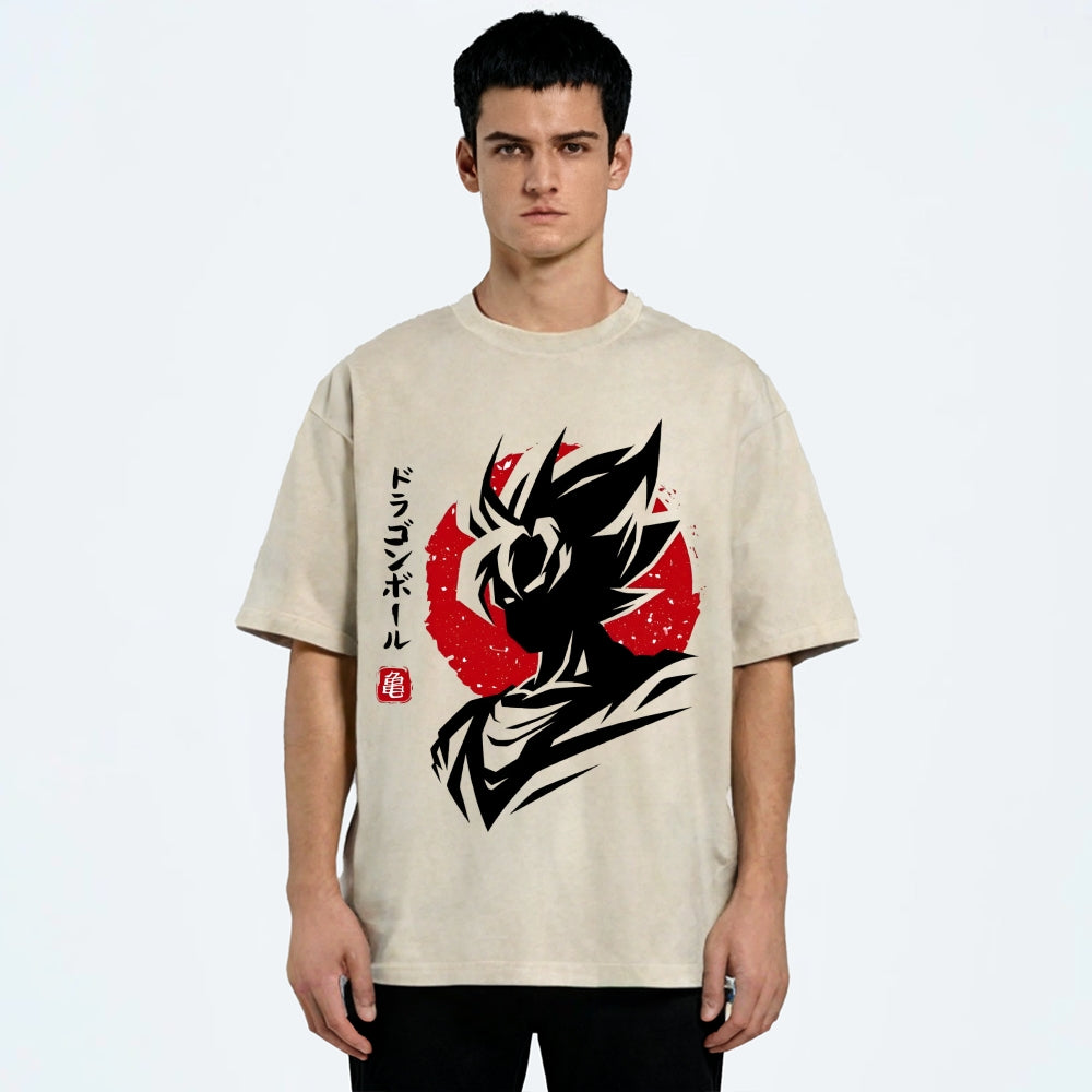 Unisex Dragon Ball Goku Printed Washed Tee