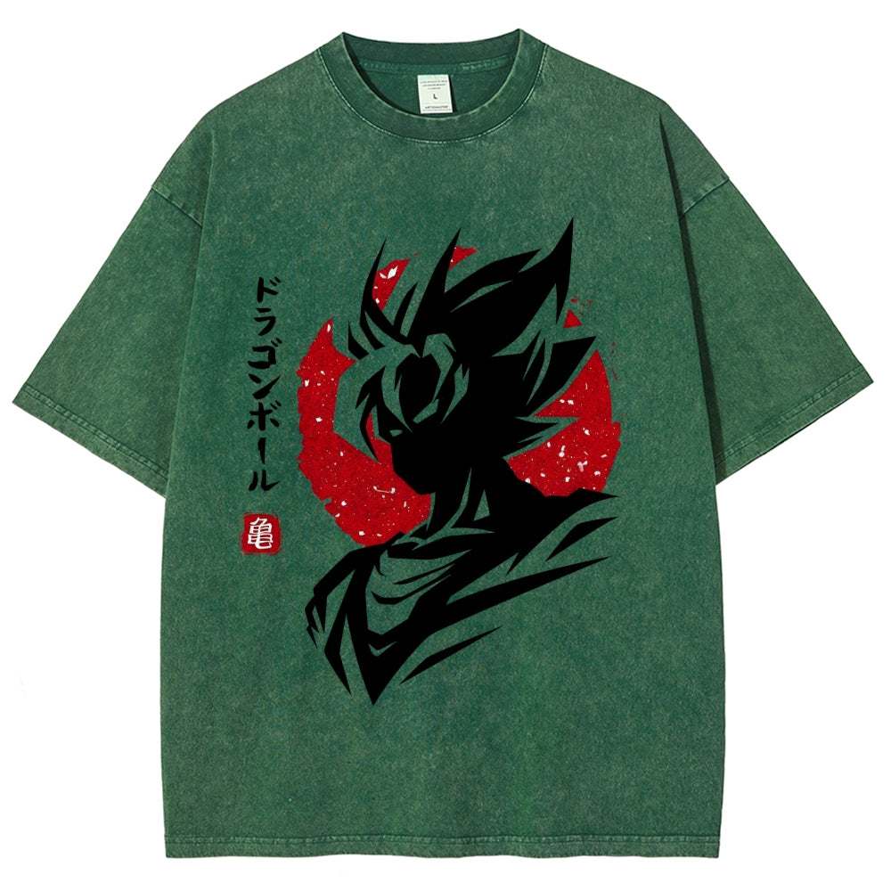 Unisex Dragon Ball Goku Printed Washed Tee