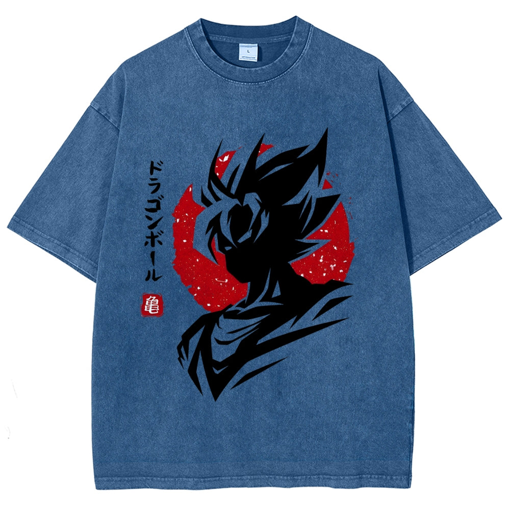 Unisex Dragon Ball Goku Printed Washed Tee