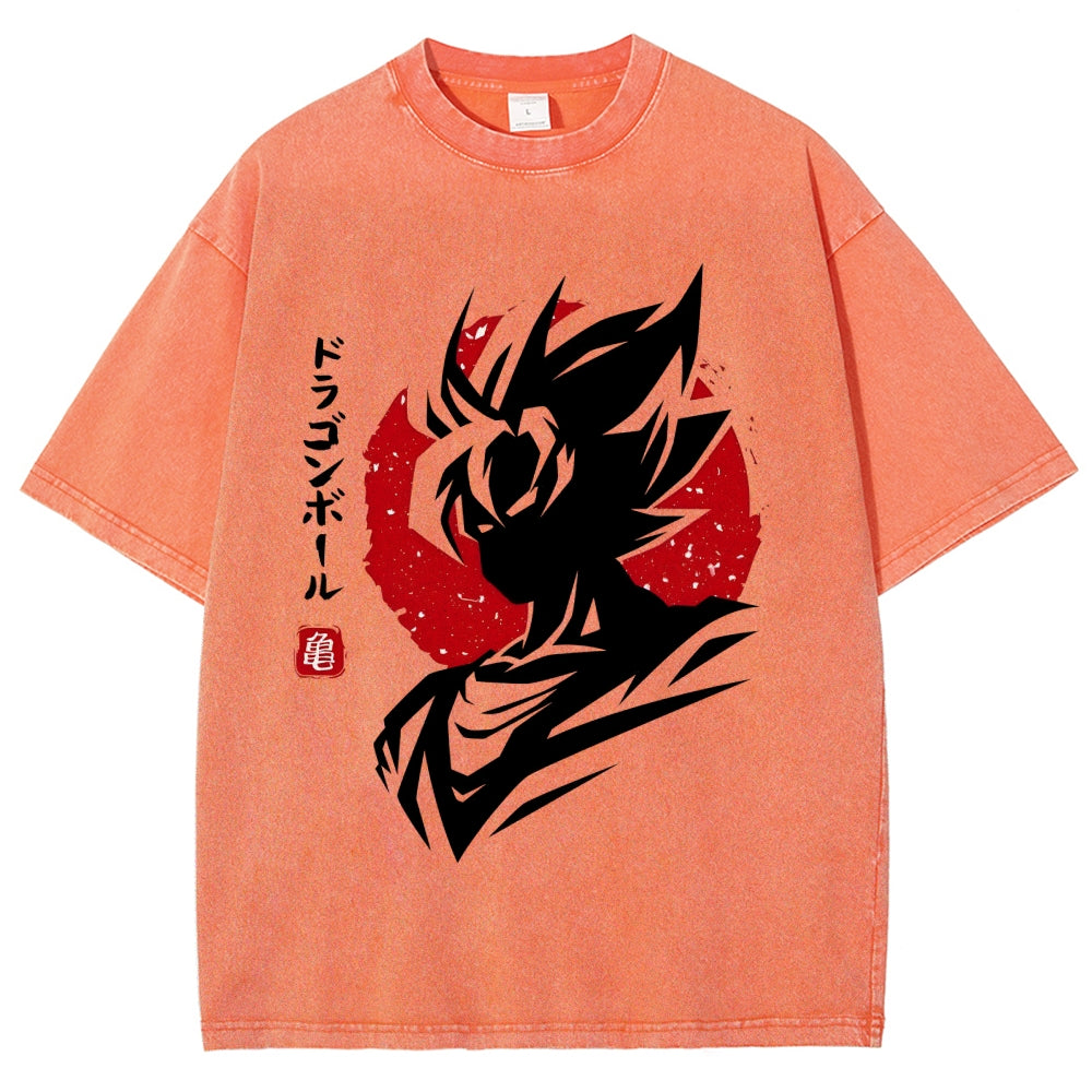 Unisex Dragon Ball Goku Printed Washed Tee
