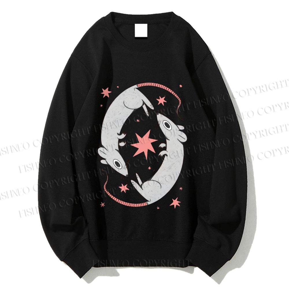 Unisex Rats With Star Printed Sweatshirt