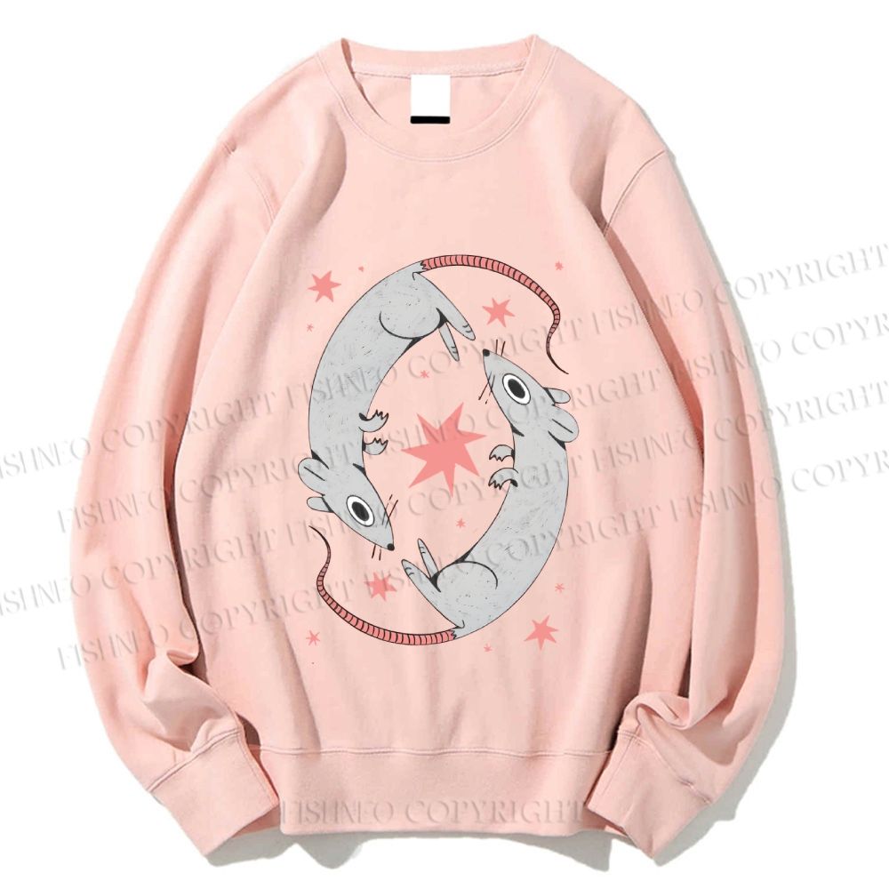 Unisex Rats With Star Printed Sweatshirt