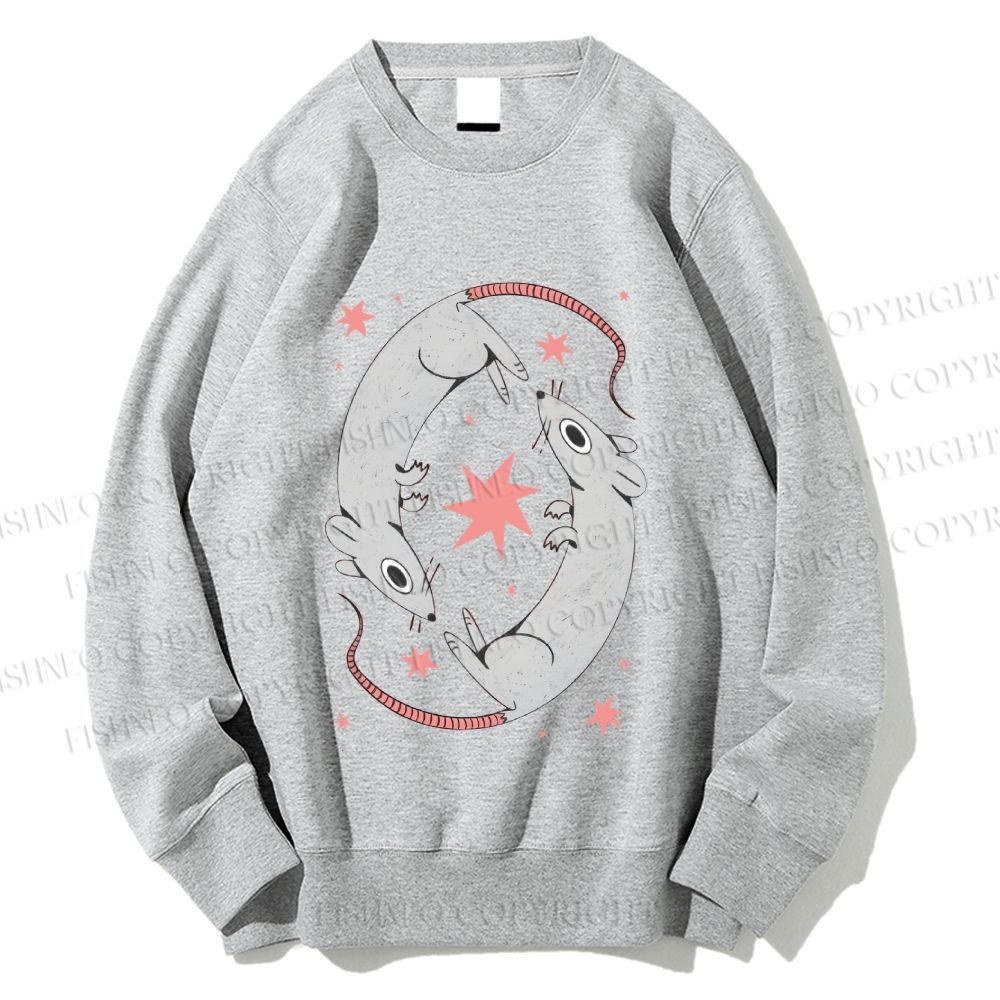 Unisex Rats With Star Printed Sweatshirt