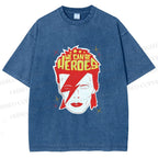 Unisex David Bowie We Can Be Heroes Printed Washed Tee