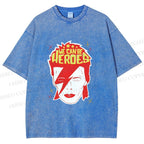 Unisex David Bowie We Can Be Heroes Printed Washed Tee