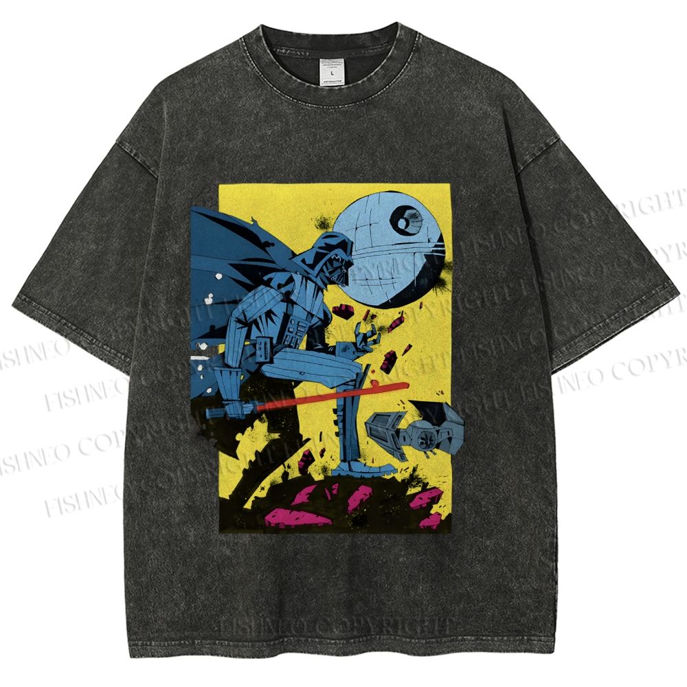 Unisex Star Wars Graffiti Printed Washed Tee