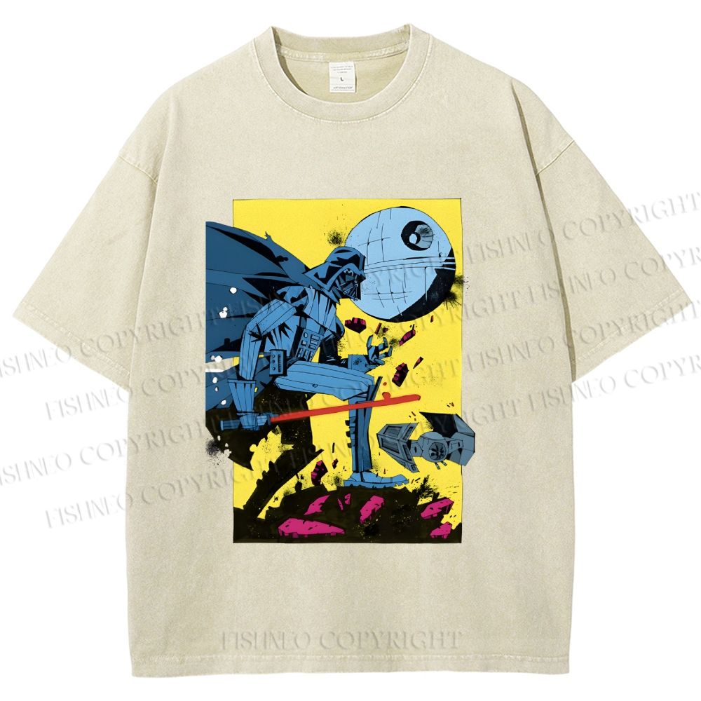 Unisex Star Wars Graffiti Printed Washed Tee