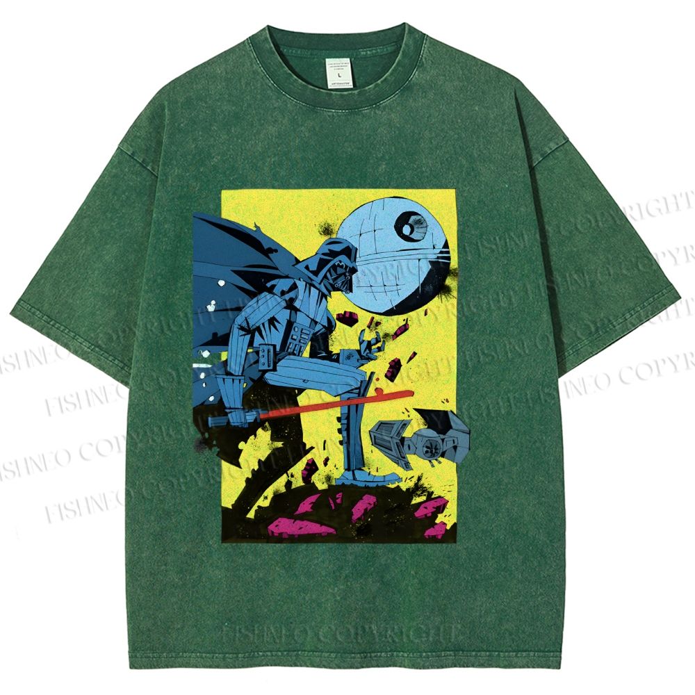 Unisex Star Wars Graffiti Printed Washed Tee