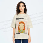 Unisex Yoshitomo Nara Printed Washed Tee