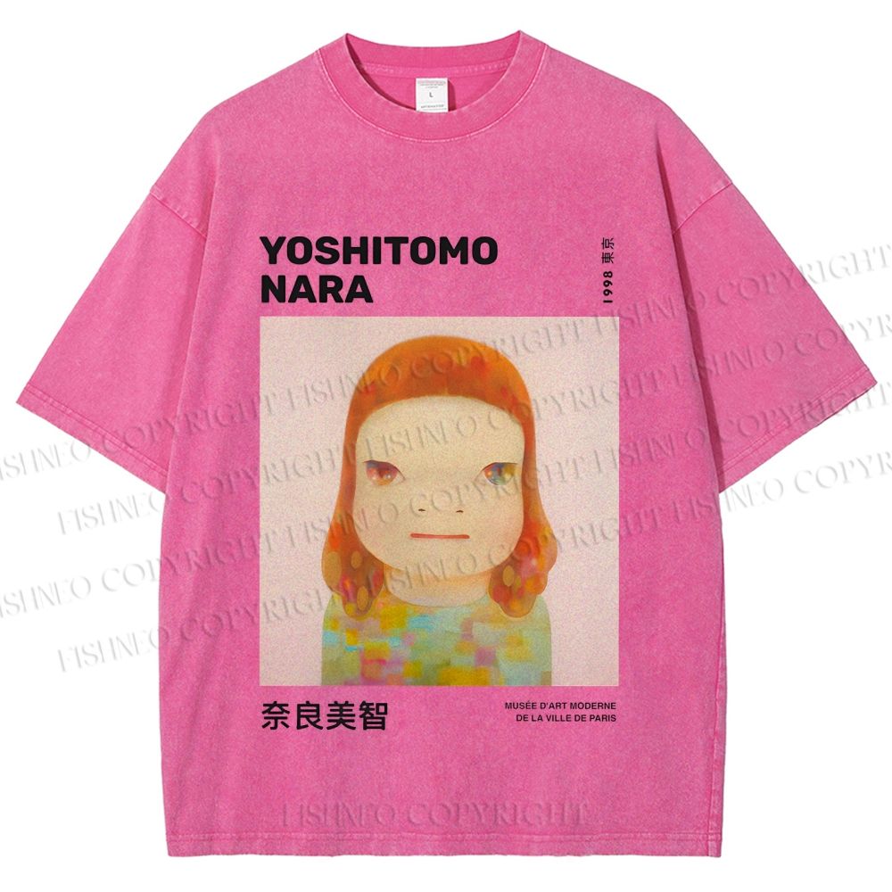 Unisex Yoshitomo Nara Printed Washed Tee