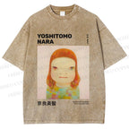 Unisex Yoshitomo Nara Printed Washed Tee