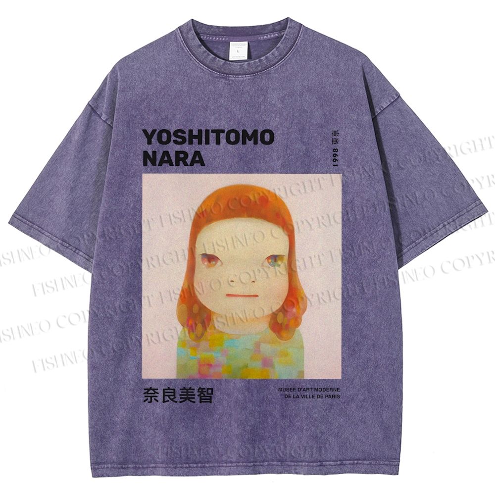 Unisex Yoshitomo Nara Printed Washed Tee