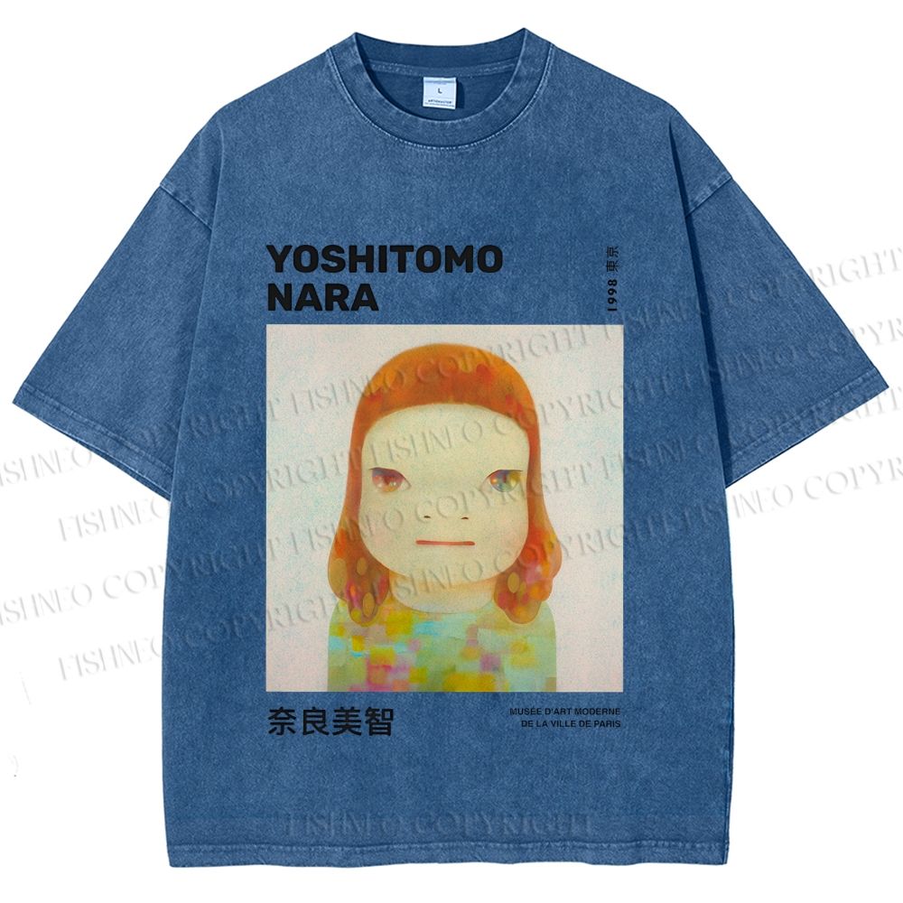 Unisex Yoshitomo Nara Printed Washed Tee