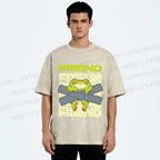 Unisex Friends Frog Printed Washed Tee