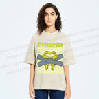 Unisex Friends Frog Printed Washed Tee