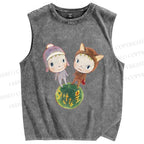 Unisex Yoshitomo Nara Printed Washed Tank Top