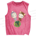 Unisex Yoshitomo Nara Printed Washed Tank Top