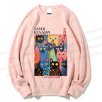 Unisex Yayoi Kusama Polka Dot Cat  Printed Sweatshirt