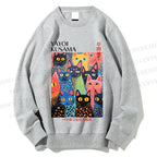 Unisex Yayoi Kusama Polka Dot Cat  Printed Sweatshirt