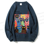 Unisex Yayoi Kusama Polka Dot Cat  Printed Sweatshirt