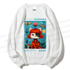 Unisex Yayoi Kusama Cat Printed Sweatshirt