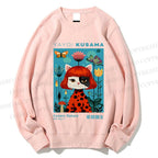 Unisex Yayoi Kusama Cat Printed Sweatshirt