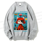 Unisex Yayoi Kusama Cat Printed Sweatshirt