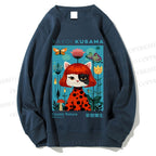 Unisex Yayoi Kusama Cat Printed Sweatshirt