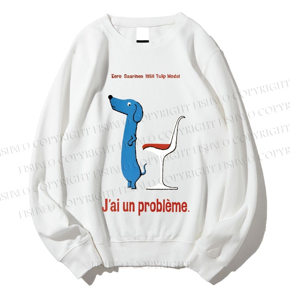 Unisex Dachshund Dog Tulip Chair Printed Sweatshirt