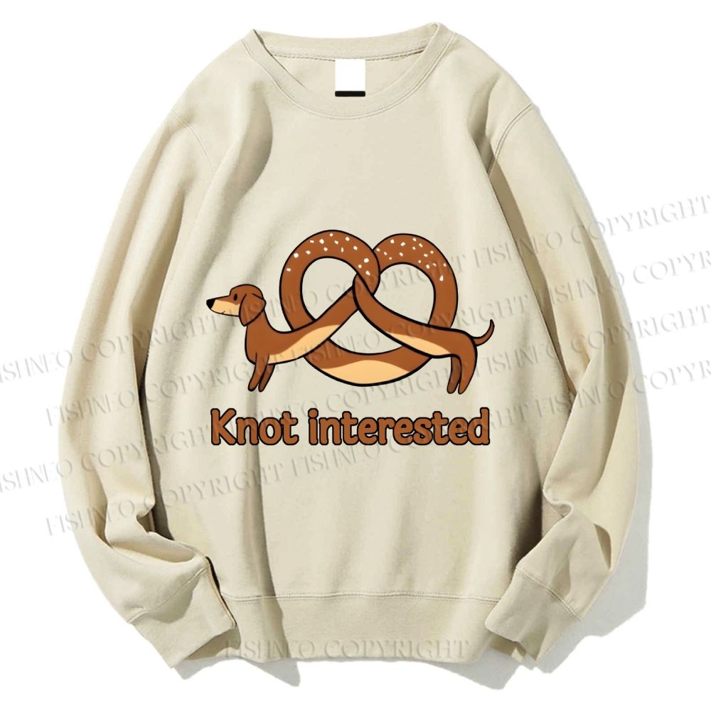 Unisex Dachshund Dog Pretzel Bread Knot interested Printed Sweatshirt