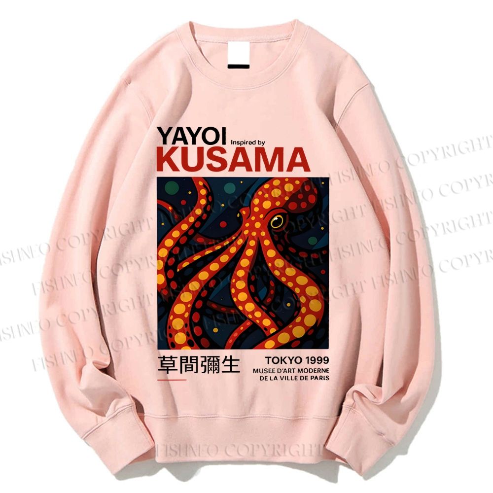 Unisex Yayoi Kusama Octopus Printed Sweatshirt