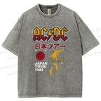 Unisex AC/DC Printed Washed Tee