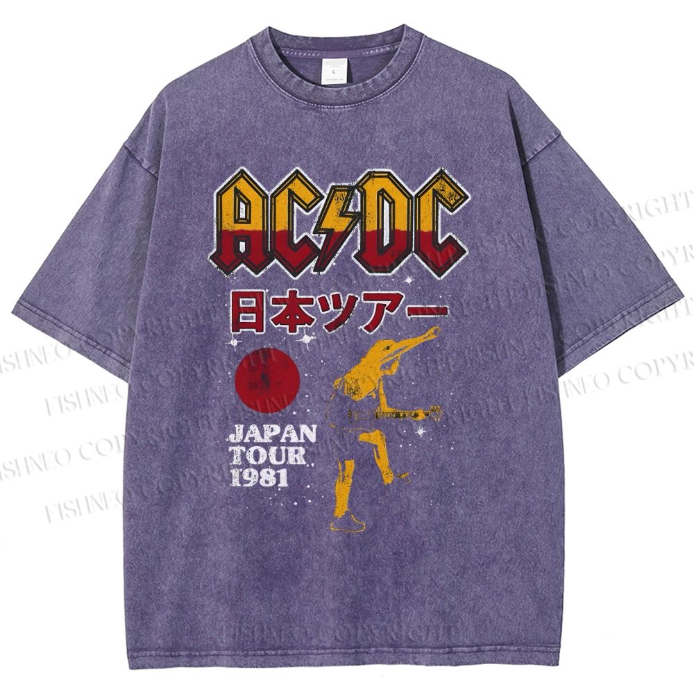 Unisex AC/DC Printed Washed Tee
