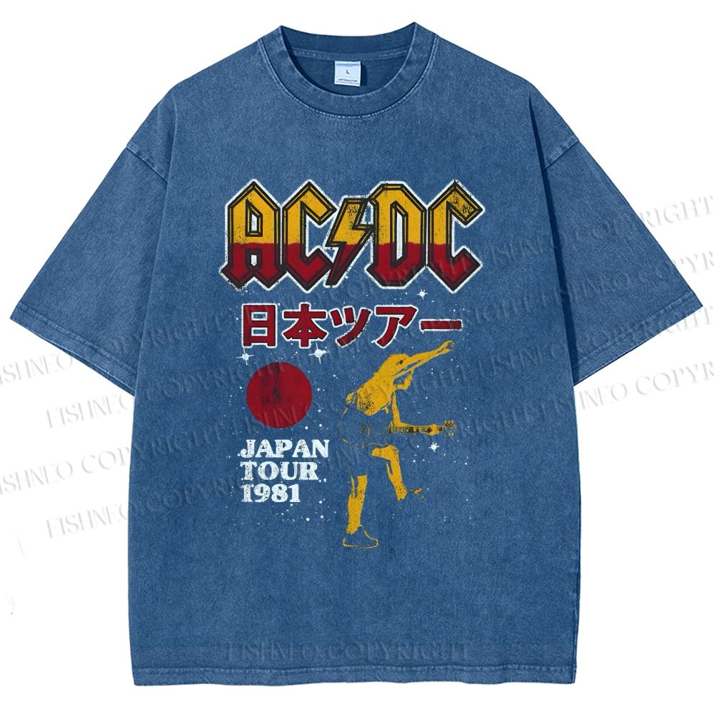 Unisex AC/DC Printed Washed Tee