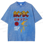 Unisex AC/DC Printed Washed Tee