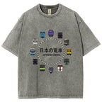 Japanese Trains Washed T-Shirt