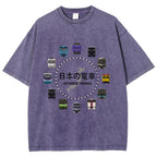 Japanese Trains Washed T-Shirt