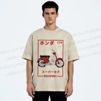 Unisex Honda C70 Super Cub Passport Printed Washed Tee